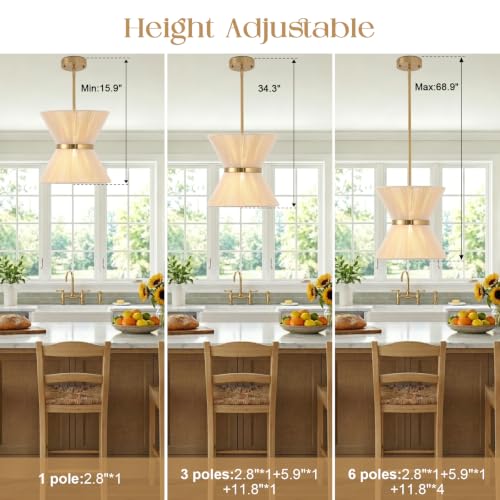 12.2” Rattan Pendant Light for Dining Room