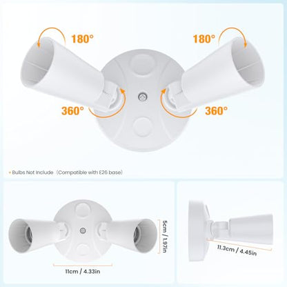 2 Pack Adjustable Twin PAR Holder (White)