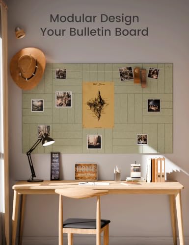 48" x 36" Large Felt Bulletin Board (Sage / Bold-stripe 12-pack)