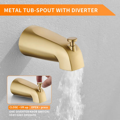 Tub Shower Faucet Set Gold Brushed (Glod)