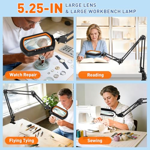 12X Ultra Long Magnifying Glass with Light and Clamp
