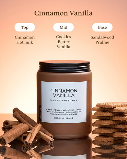 Scented Candle Cinnamonvanilla Fragrance for Fall Winter Home Decor (Large Jar / CinnamonVanilla)