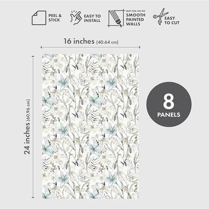 Peel and Stick Wallpaper Panels 8 Pack 16 x 24 in Design for Home Decor Bathroom Decor Bedroom Decor and Accent Wall Decor