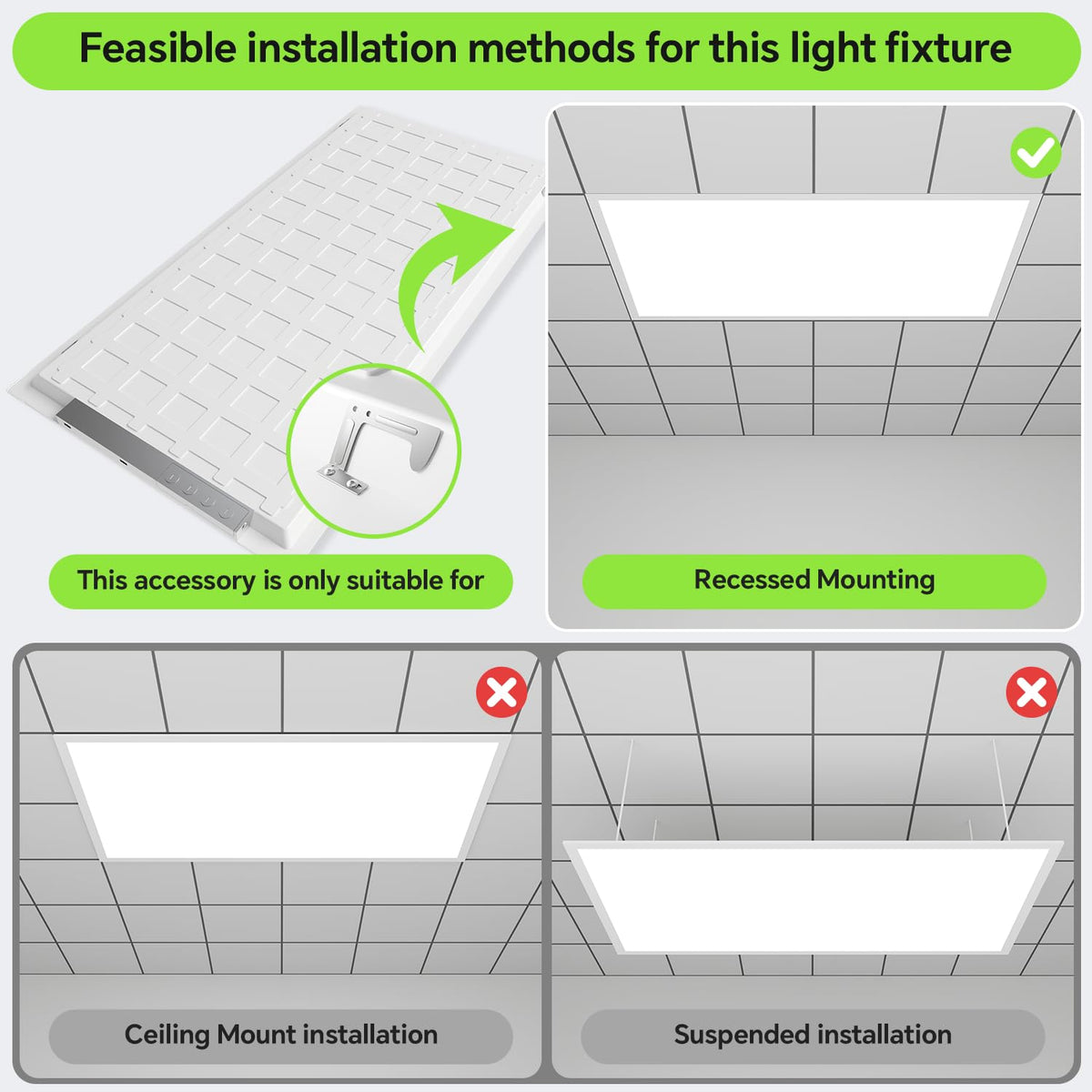 4 Pack 2x4 LED Flat Panel Light 50 (2x4FT 4Pack / 2x4FT 4PACK)