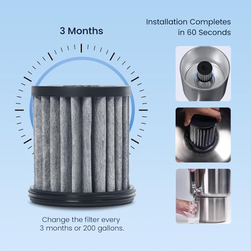 Gravity Fed Stainless Steel Countertop Water Filtration System 2.25G