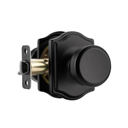 Black Door Knobs with Camelot Trim