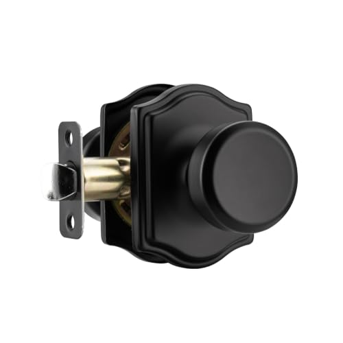 Black Door Knobs with Camelot Trim