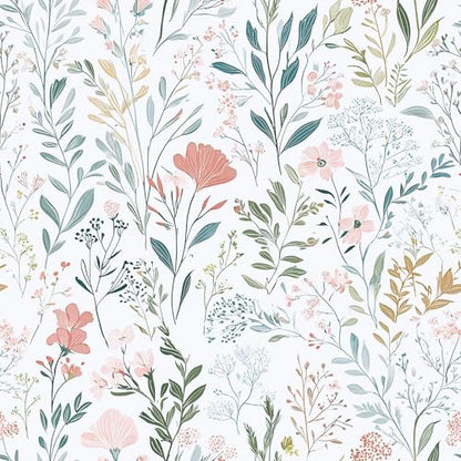 Floral Peel and Stick Wallpaper Peony Contact Paper Vintage Floral Wallpaper