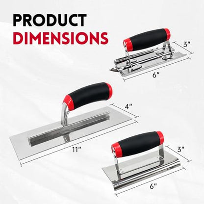 3 Pack Stainless Concrete Finishing Trowel set