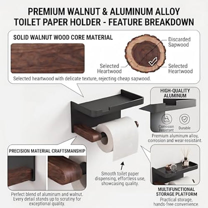 Toilet Paper Holder with Shelf