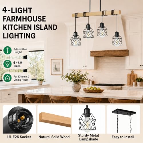 4 Light Farmhouse Kitchen Island Lighting (4-Light)