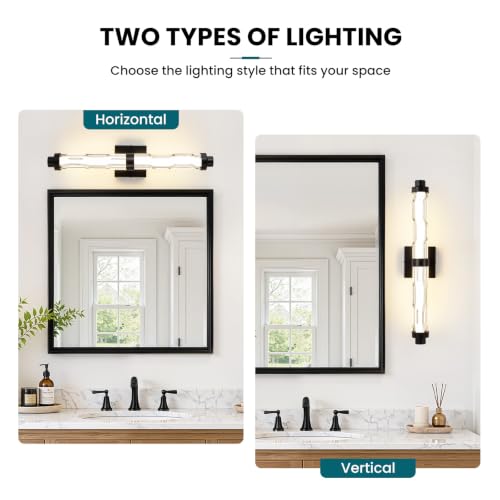 LED Modern Wall Sconces (Black / 24-Inch)