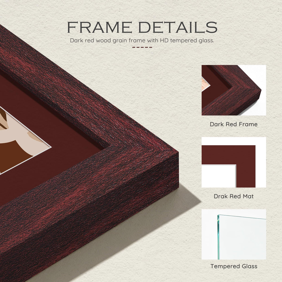 11x14 Red Wood Grain Picture Frame (Red Frame Red Mat / 11x14)