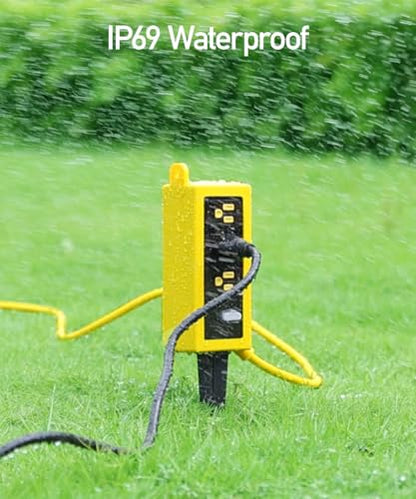 Outdoor Power Strip Weatherproof (Yellow / 25FT)
