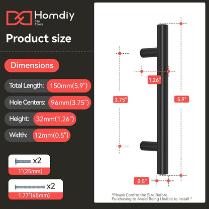 35Pack 3.75in Cabinet Handles Black Kitchen Cabinet Pulls Drawer Pulls for Dresser Drawers (3-3/4in hole centers / Black)