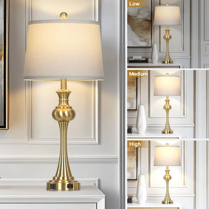 Gold Table Lamp for Living Room (Gold)