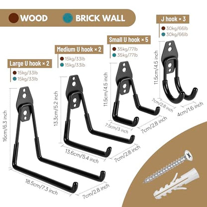 12 Pack Heavy Duty Garage Hooks