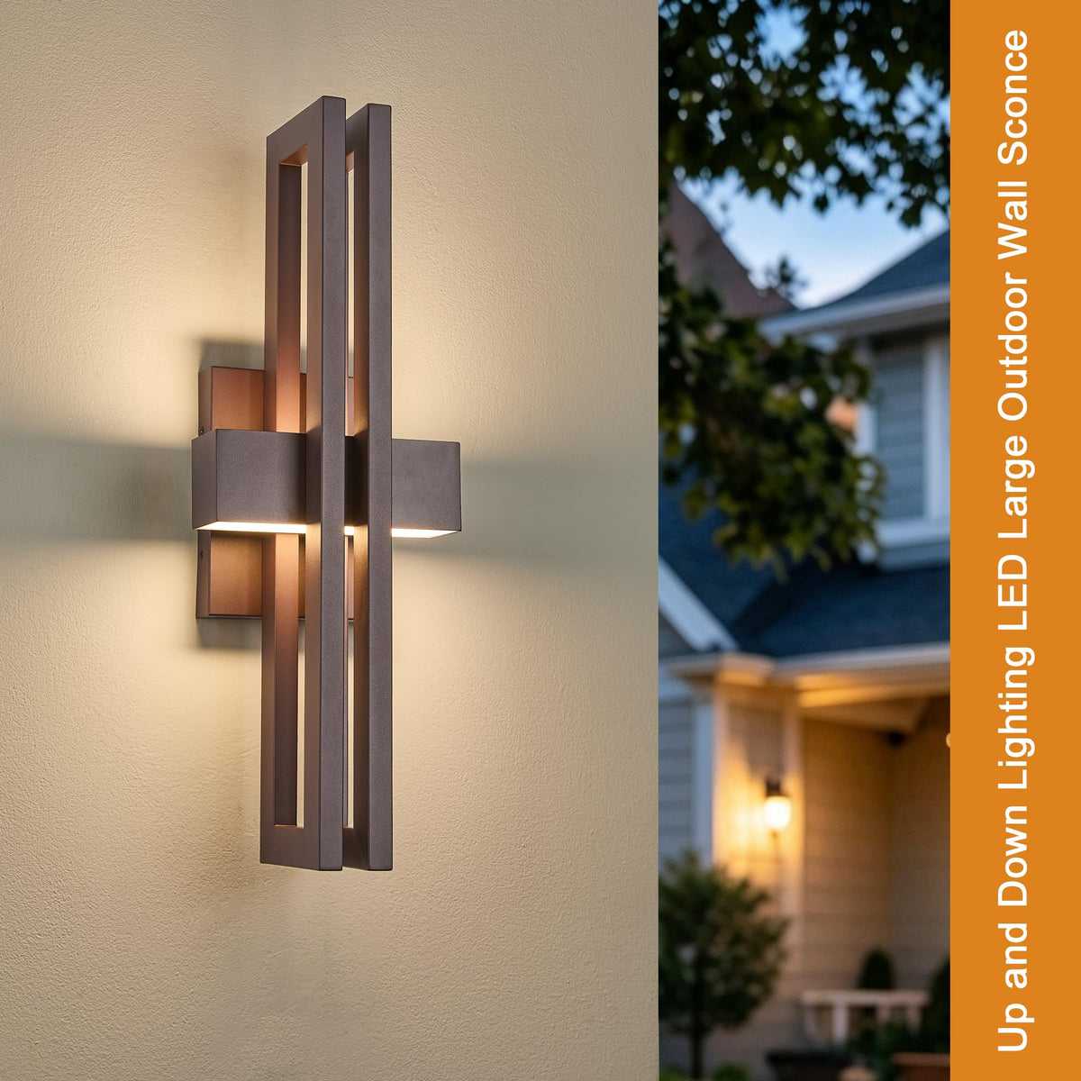 Modern 23" LED Outdoor Wall Sconce (1Pack Large 23"H Textured Bronze)
