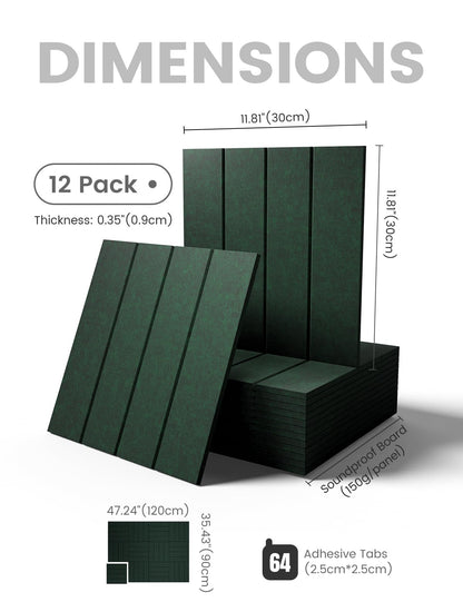 Felt Bulletin Board & Cork Board Alternative 48'' x 36'' (Christmas Green-1 / Bold-stripe 12-pack)