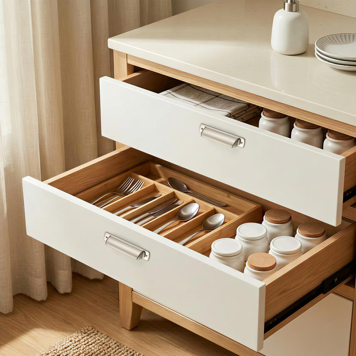 Brushed Nickel Cabinet Pulls Cabinet Handles (Brushed Nickel / 3 inch Hole Center)