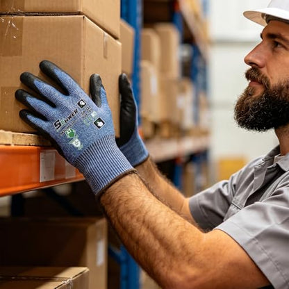 ANSI A7 Cut Resistant Gloves Safety Work Gloves Polyurethane Coated for Men and Women