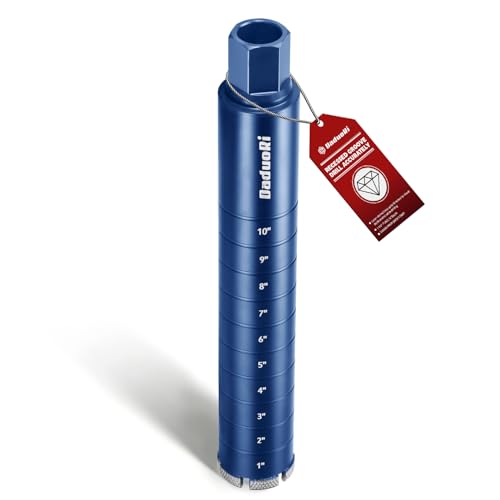 2-1/2" Core Drill Bit with Etched Depth Scale – Industrial for Reinforced Concrete, Brick Block, Masonry,1-1/4"-7 UNC,14" Drilling Depth, Precision-Welded & Aggressive Sharp 12mm Segments, Wet (2-1/2 Inch)