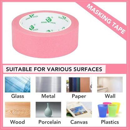 1.5 Inch Wide Masking Tape (Pink)