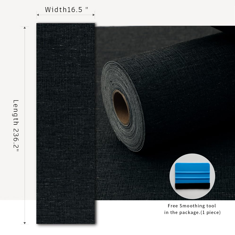 Woven Fabric Peel and Stick Wallpaper Subtle Linen Texture Grasscloth Washable Thick Self