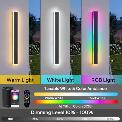 2 Pack RGB Outdoor Wall Lights