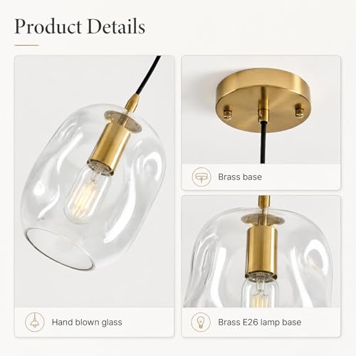 Gold Clear Organic Glass Pendant Lights