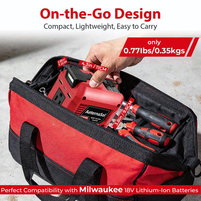 250W Power Inverter Compatible with Milwaukee 18V Battery (Red / 2)