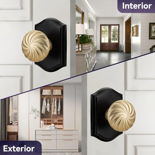 White Door Knobs Interior with Black Camelot Trim for Privacy