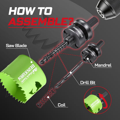 2-1/4 Inch(57mm) Hole Saw, 2PCS HSS Bi-Metal Hole Saw Kit with Shark Tooth Hole Cutter for Wood,Drywall, PVC Boards and Thin Metal (2 PCS 2-1/4")