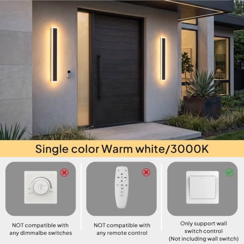 2 Pack Modern Outdoor LED Wall Lights