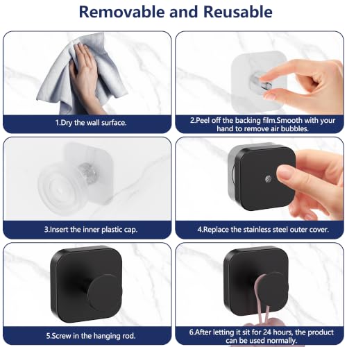 Adhesive Stainless Steel Towel Hooks