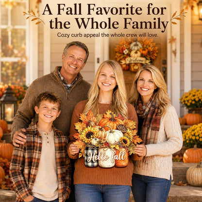 Fall Door Decor Wooden Pumpkin Door Hanger (Fall2)