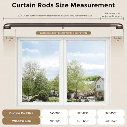 Double Curtain Rod 34 (Red Bronze / 34"-76")