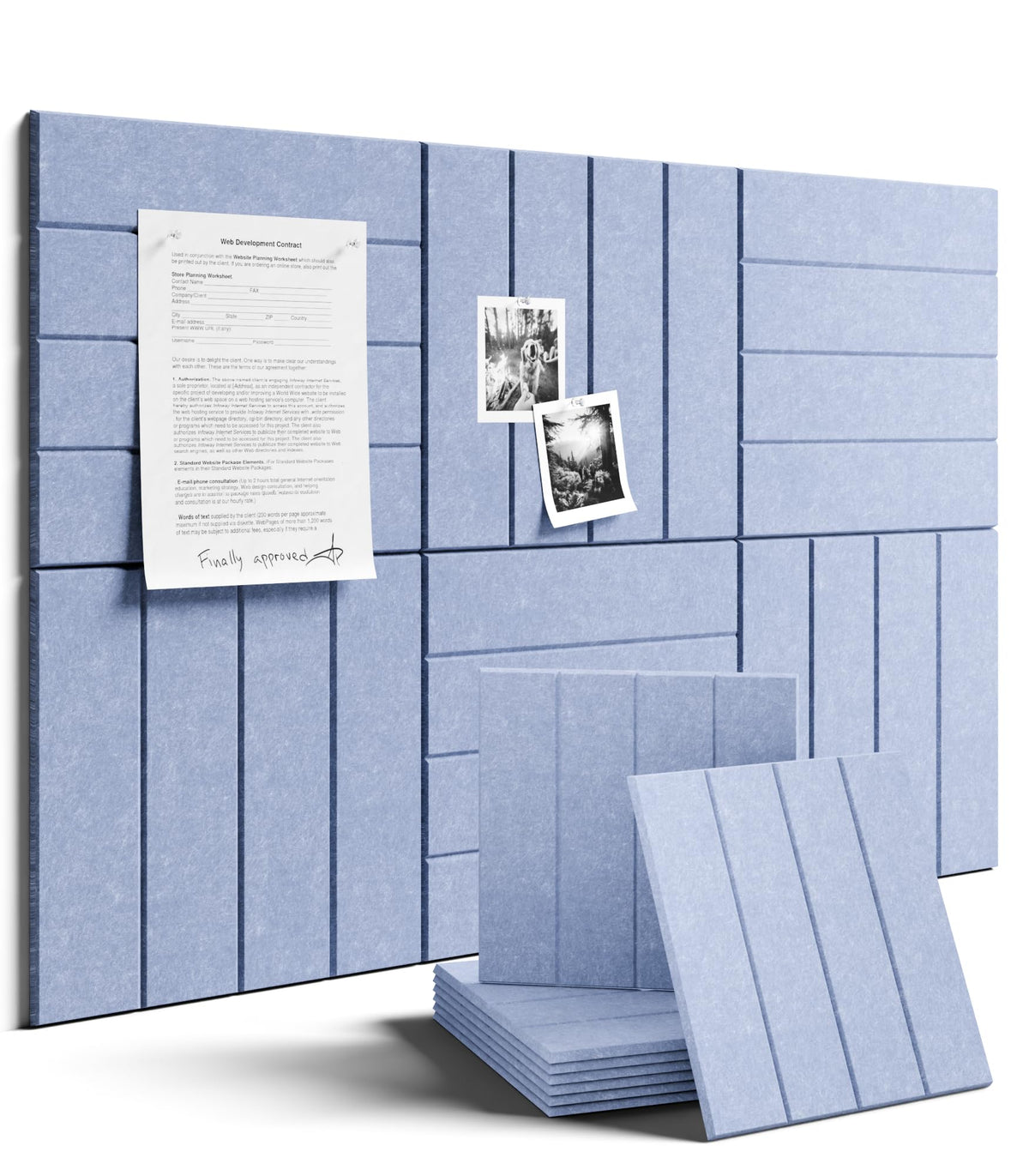 36" x 24" Large Felt Bulletin Board (Lavender-1 / Bold-stripe 6-pack)