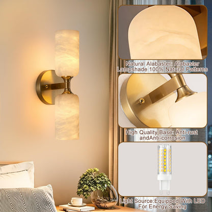 14in Modern Natural Alabaster Wall Sconce