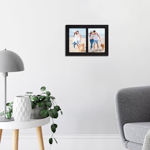 5x7 Collage Picture Frame Set of 2 (Rustic Black / 8.5x11.8in (2Pack))