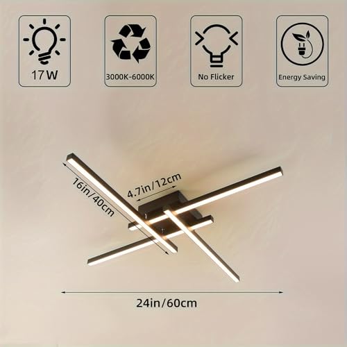 Modern LED Linear Chandelier 21"