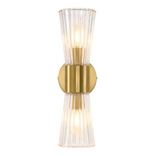 2 Light Glass Wall Sconce