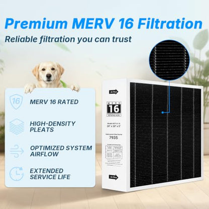 20x20x5 MERV 16 Air Filter Replacement for Lennox X7935 Honeywell FC100A1011 FC200E1011 Furnace Filter