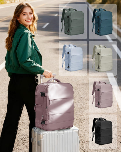 Travel Backpack Carry On for Women Man Gym Backpacks with Laptop Compartment Mochila de Viaje Teacher Personal Item Backpack Rucksack Airplane Accessories Must Haves Pink Purple Small (Pink Purple / 20 liters)