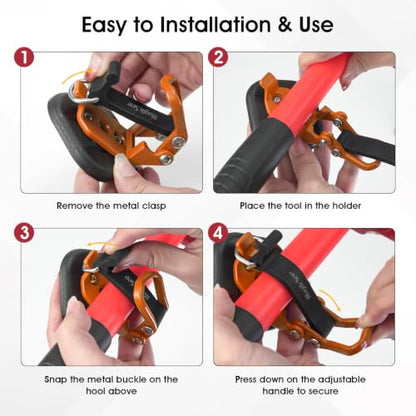 4 Pack Magnetic Shovel Holder for Truck (Orange / 4 pcs)