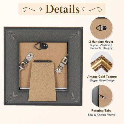3x3 Vintage Picture Frame (Gold / 3x3 inch)