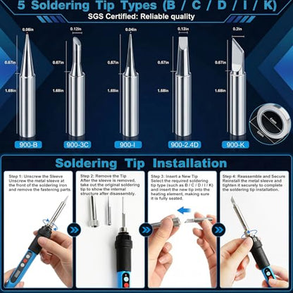 90W Digital Soldering Iron Kit