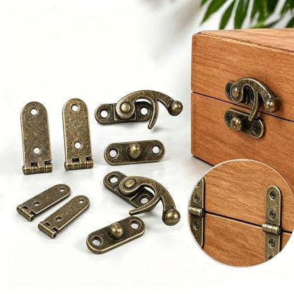Right Latch Hook Hasp & Hinges Kit with Matching Screws