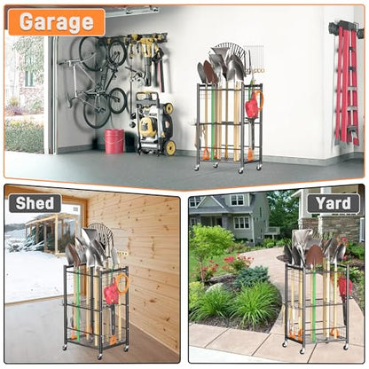 Garden Tool Stand with Wheels