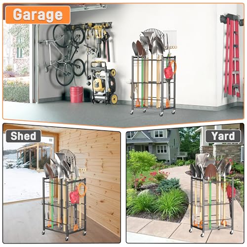 Garden Tool Stand with Wheels